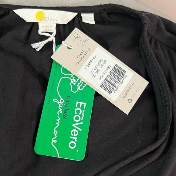 Boden nwt long sleeve black Tiered Mini Jersey Dress size 2 - Picture 9 of 12